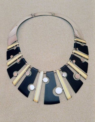 necklace: 1956, silver, ebony, walrus ivory